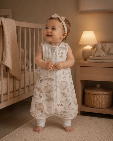 Sistem infasat si sac de dormit - Sac de Dormit cu Picioare BabySteps „Boho" – Muselină Bumbac 100%, 0.5 TOG Light, OEKO-TEX® | Mărimea S 86/92/98, 12-36 Luni