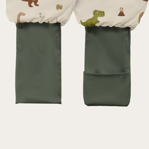 Sac de Dormit cu Picioare BabySteps® „Dino Squad" – Bumbac Premium, 1 TOG, Picioare Pliabile, Imprimeu cu Dinozauri | Mărimea S 86/92/98, 12-36 Luni [2]