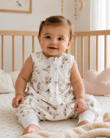 Sistem infasat si sac de dormit - Sac de Dormit cu Picioare BabySteps „Natura" – 100% Bumbac Premium, 1 TOG, OEKO-TEX®, Umplutură Antialergică | Mărimea XS 74/80, 6-12 Luni