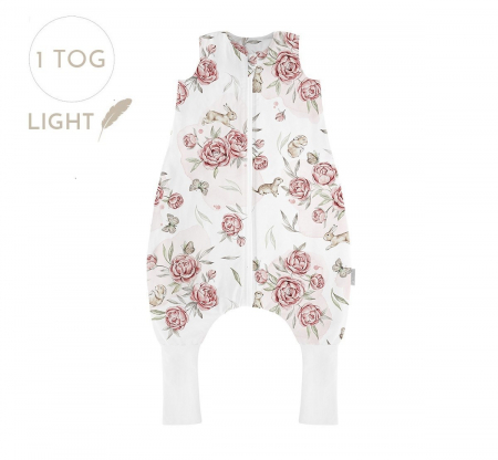 Oktató játékok - Sac de dormit cu picioare, bumbac 1 Tog, Peony Dreamland, XS, 6 - 12 luni