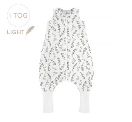 Oktató játékok - Sac de dormit cu picioare, bumbac 1 Tog, Eucalipt, 6 - 12 luni