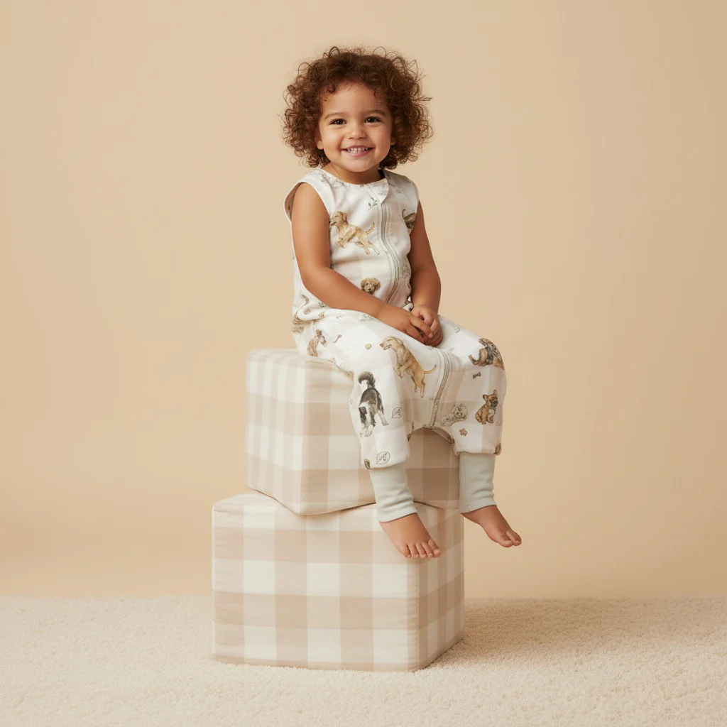 Sac de dormit cu picioare, bumbac 1 Tog, Happy Puppies, S, 1-3 ani [1]