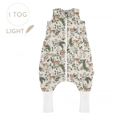 Oktató játékok - Sac de dormit cu picioare, bumbac 1 Tog, Animals Garden, S, 1-3 ani