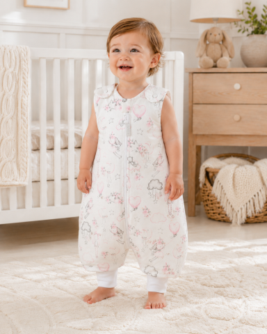 Sistem infasat si sac de dormit - Sac de dormit cu picioare, bumbac 2.5 TOG, Dolly Doll Roz, mărimea S, 6-24 luni – Amy