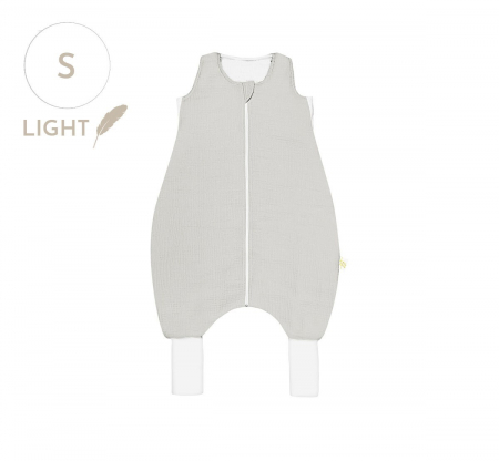 Oktató játékok - Sac de dormit cu picioare, bumbac muselina 0.5 Tog, Glacier Gri, S, 1-2 ani
