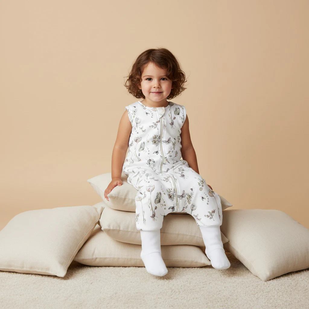 Sac de dormit cu picioare, bumbac muselina 0.5 Tog, Natura, XS 74/80, 6-12 luni [2]