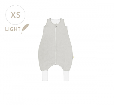 Oktató játékok - Sac de dormit cu picioare, bumbac muselina 0.5 Tog, Glacier Gri, XS, 6-18 luni