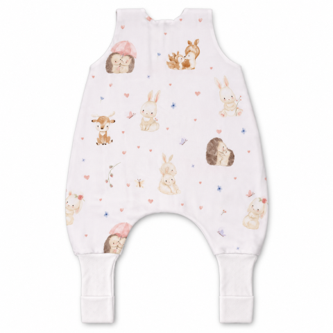 Sac de dormit de vară cu picioare Amy Îmbrățișări din Pădure, viscoză din bambus, 1 TOG, mărimea S (80-86cm), 62x50cm – cu șosete integrate [5]