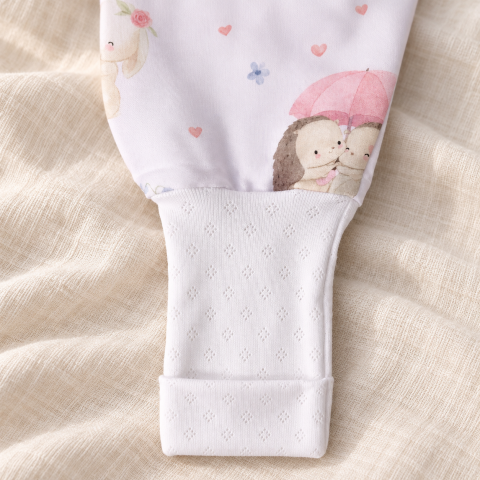 Sac de dormit de vară cu picioare Amy Îmbrățișări din Pădure, viscoză din bambus, 1 TOG, mărimea S (80-86cm), 62x50cm – cu șosete integrate [4]