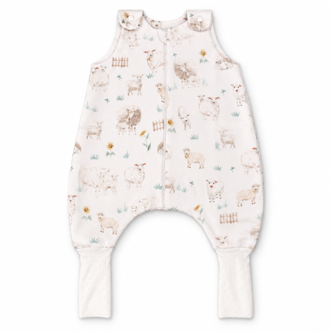Sac de dormit de vară cu picioare Amy Mielușei pe Pajiște, viscoză din bambus, 1 TOG, mărimea S (80-86cm), 62x50cm – cu șosete integrate [5]