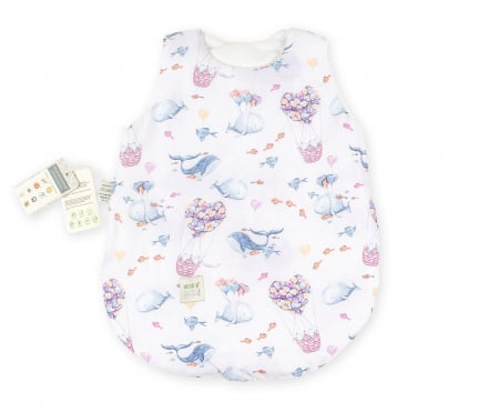 Lenjerii si huse patut - Sac de dormit Nature Bamboo by Amy din Bambus cu umplutura antialergică BabySoft® + Cadou Rucsăcel Cer 62 cm, 0-3 luni