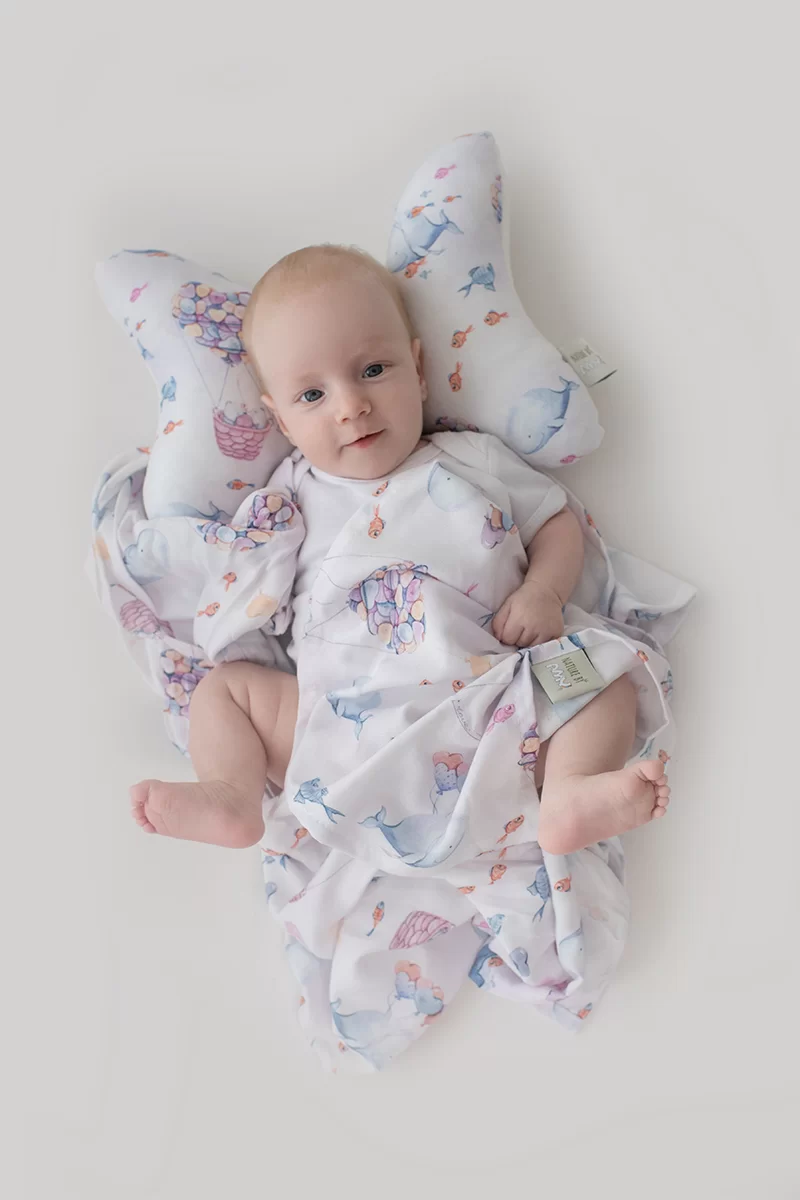 Sac de dormit Nature Bamboo by Amy din Bambus cu umplutura antialergică BabySoft® + Cadou Rucsăcel Cer 62 cm, 0-3 luni [1]