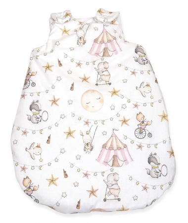 Sistem infasat si sac de dormit - Sac de dormit din Bumbac cu umplutura antialergică BabySoft® Circ Roz, 0-3 lun