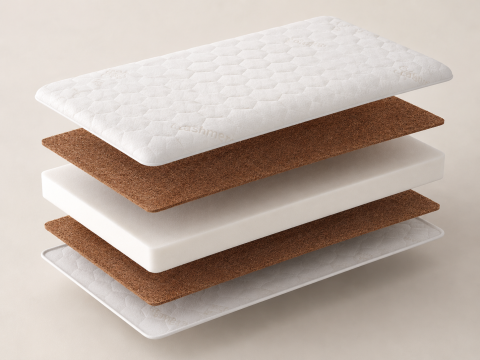 Saltele patut 120x60 cm - Saltea Copii Cocos-Spumă T18-Cocos, Husă Cashmere Detașabilă, 120x60x11 cm