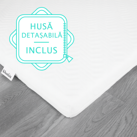 Saltea pentru țarc 88×88×6 cm – Spumă poliuretanică + Husă detașabilă Comfort Line, 2 în 1 saltea & covoraș de joacă [1]