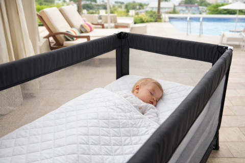 Saltea de călătorie pliabilă copii 120x60 cm Danpol – husă bumbac matlasat, geantă transport, antialergică [3]