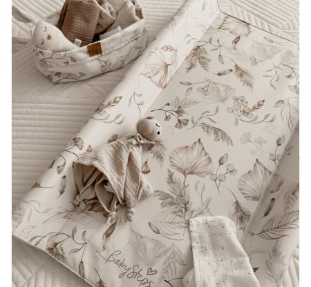 Saltea de infasat cu spate intarit si margini de protectie 50x80 cm, Peony Dreamland [2]