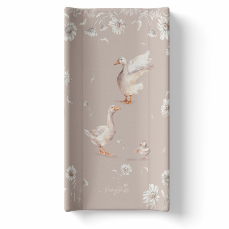 Comode si mese de infasat - Saltea de infasat cu spate intarit si margini de protectie 50x80 cm, Goose Family