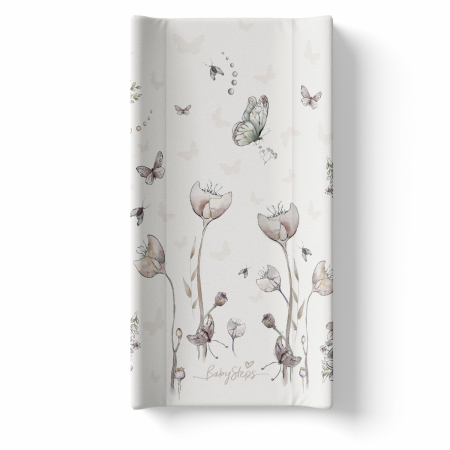 Comode si mese de infasat - Saltea de infasat cu spate intarit si margini de protectie 50x80 cm, Nature
