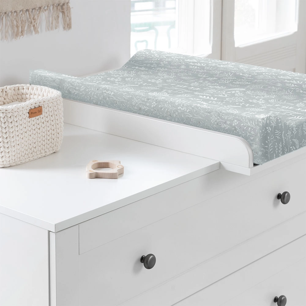 Saltea din spuma pentru masa de infasat din lemn, atasabila la patut bebe, 120x60 si 140x70 cm, impermeabila cu margini de protectie, Boho by Woodies [1]