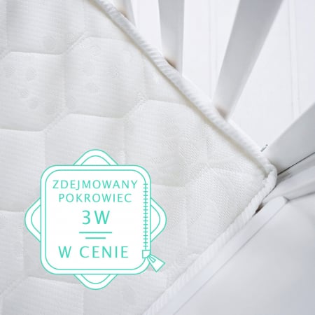 Saltea pentru copii, fata dubla, Spuma PUR si Latex, proprietăți antifungice, Husa delicata 3 staturi, echipata cu margine anti-alunecare, 90X40X7 Cm, Quality [3]