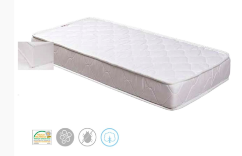 Saltele patut 127x63 cm - Saltea pentru pătuț 127x63x15cm – import Italia, Husa bumbac și spumă HR 25 kg/m³