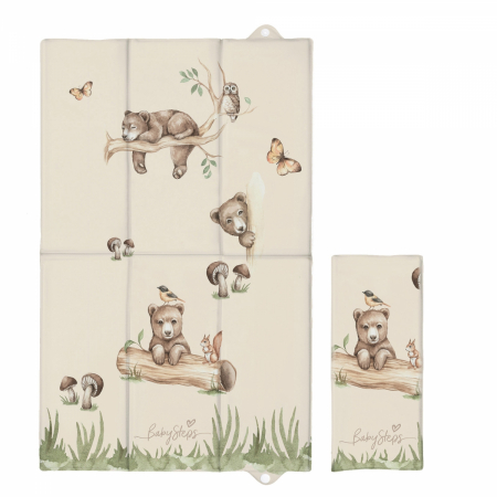 Saltele pentru infasat - Saltea pliabila, impermeabila pentru igiena in calatorie, 40x60 cm - Happy bear