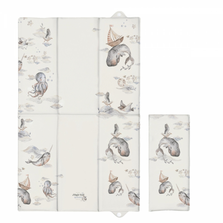 Articole transport - Saltea pliabila, impermeabila pentru igiena in calatorie, 40x60 cm - Magic Sea Animals