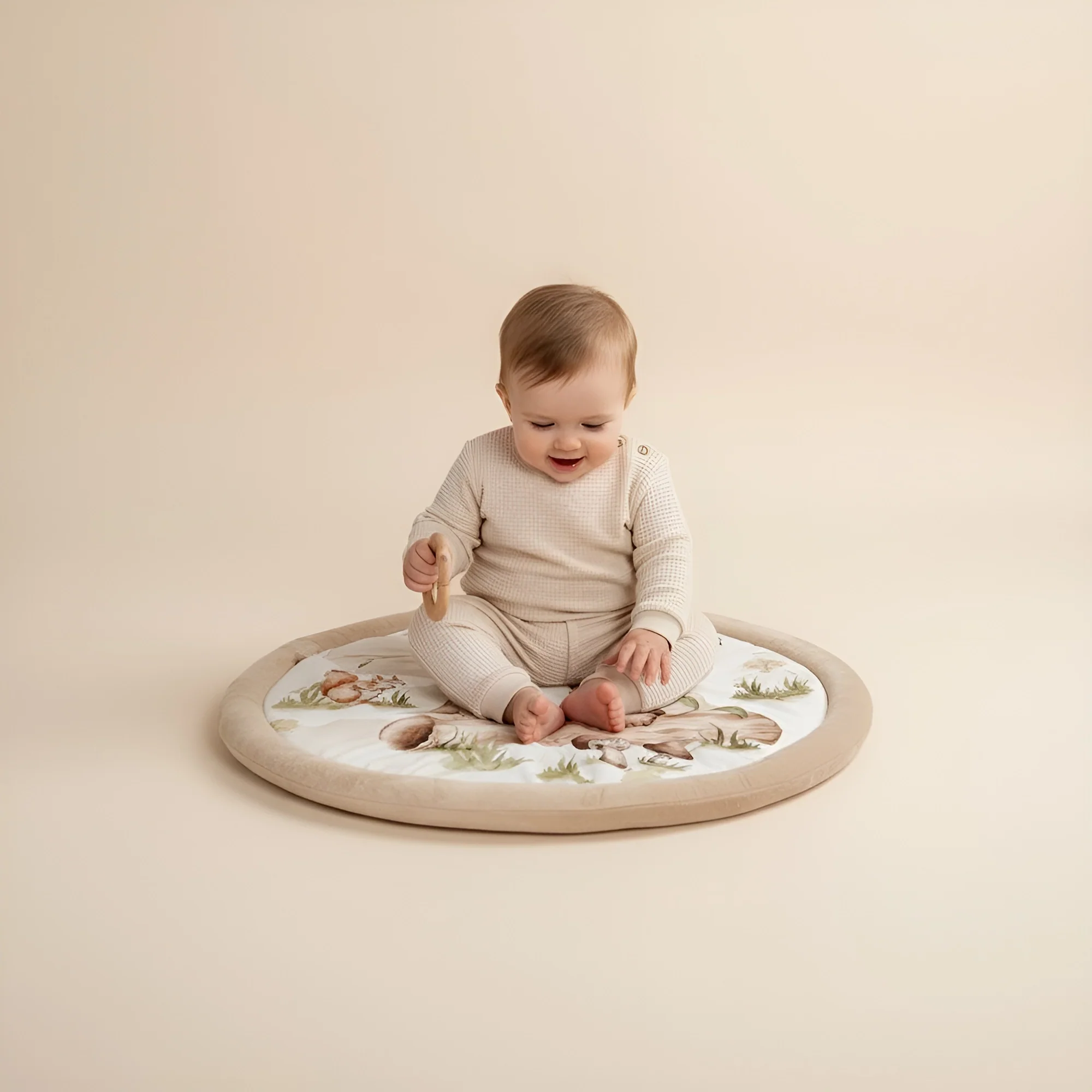 Salteluta cu arcada interactiva pentru copii si bebelusi, activitati cu jucarii senzoriale – Happy Bear [2]