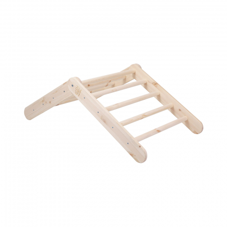Scara din lemn pentru copii - Triunghi de catarare tip Pikler Montessori, Natural, MeowBaby® [9]