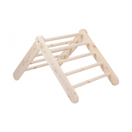 Scara din lemn pentru copii - Triunghi de catarare tip Pikler Montessori, Natural, MeowBaby® [5]