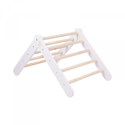 Scara din lemn pentru copii - Triunghi de catarare tip Pikler Montessori, Alb, MeowBaby® [1]