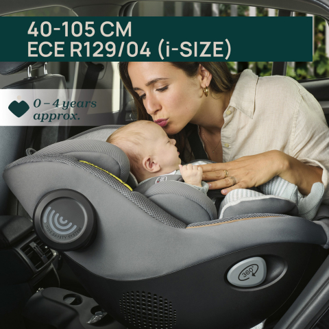 Scaun auto rotativ cu baza isofix Chicco Seat 105 i-Size, Posh Black, 40-105cm, de la nastere pana la 4 ani [9]