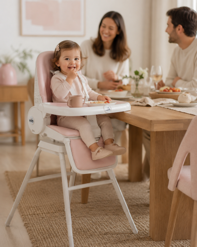 Scaune de masa - Scaun de Masă 4în1 CAM® Original Roz – Scaun Înalt, Șezlong, Înălțător și Scaun pentru Tineret | de la Naștere la 14 Ani, Made in Italy