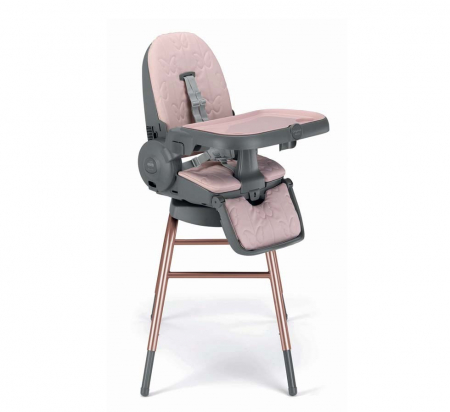 Scaun de Masa 4in1 pentru Bebelusi si Copii, CAM® Original, Înălțime Ajustabila, Varsta 0-15 kg, Pliabil, Centura de Siguranta in 5 Puncte, Depozitare, Roz [2]