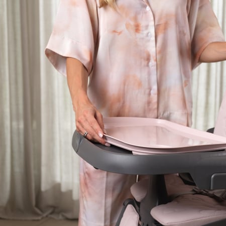 Scaun de Masa 4in1 pentru Bebelusi si Copii, CAM® Original, Înălțime Ajustabila, Varsta 0-15 kg, Pliabil, Centura de Siguranta in 5 Puncte, Depozitare, Gri antracit [14]