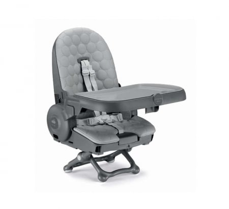 Scaun de Masa 4in1 pentru Bebelusi si Copii, CAM® Original, Înălțime Ajustabila, Varsta 0-15 kg, Pliabil, Centura de Siguranta in 5 Puncte, Depozitare, Gri antracit [2]
