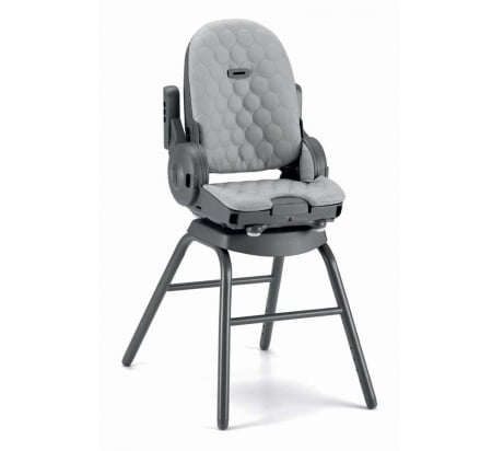 Scaun de Masa 4in1 pentru Bebelusi si Copii, CAM® Original, Înălțime Ajustabila, Varsta 0-15 kg, Pliabil, Centura de Siguranta in 5 Puncte, Depozitare, Gri antracit [1]