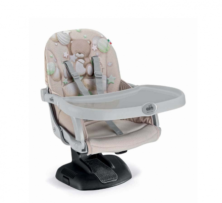 Scaune de masa - Scaun de Masa CAM® Seat Idea, Înălțime Ajustabila, Varsta 6-36 luni, Pliabil, Centura de Siguranta in 5 Puncte, Bej - gri