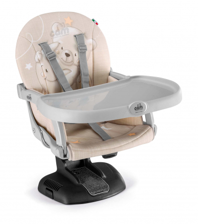 Oktató játékok - Scaun de Masa CAM   Seat Idea, Inaltime Ajustabila, Varsta 6-36 luni, Pliabil, Centura de Siguranta in 5 Puncte, Bej
