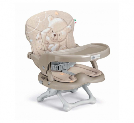 Oktató játékok - Scaun de Masa CAM   Smarty Pop, Inaltime Ajustabila, Varsta 6-36 luni, Pliabil, Centura de Siguranta in 3 Puncte, Bej