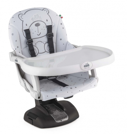 Scaune de masa - Scaun de Masa CAM® Seat Idea, Înălțime Ajustabila, Varsta 6-36 luni, Pliabil, Centura de Siguranta in 5 Puncte, Gri