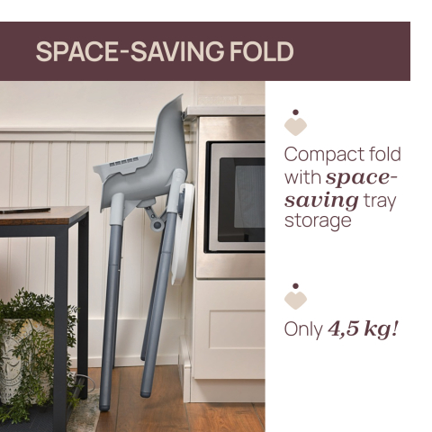 Scaun de masa Chicco evolutiv 3 in 1 Polly Zest, Moon Grey (Gri), 6luni+ [5]