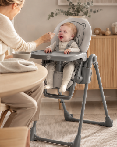 Bebe la masa - Scaun de Masă Multifuncțional CAM® Pappananna cu Ursuleț – Șezlong și Scaun de Masă, de la Naștere la 3 Ani | Reglabil, Centură 5 Puncte