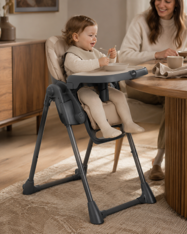 Scaune de masa - Scaun de Masă Multifuncțional CAM® Pappananna Icon Air Taupe, cu Spătar Mesh 3D – de la Naștere până la 15 kg | Reglabil, Centură 5 Puncte