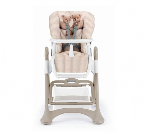 Scaun de Masa Multifunctional pentru Bebelusi si Copii, CAM® Campione, Înălțime Ajustabila, Varsta 6-36 luni, Pliabil, Centura de Siguranta in 5 Puncte, 3 Tavite Detasabile, Depozitare, Teddy [2]