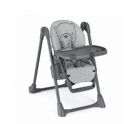 Scaun de Masa Multifunctional pentru Bebelusi si Copii, CAM® Pappananna II, Înălțime Ajustabila, Varsta 6-36 luni, Pliabil, Centura de Siguranta in 5 Puncte, Depozitare, Bej-alb [3]