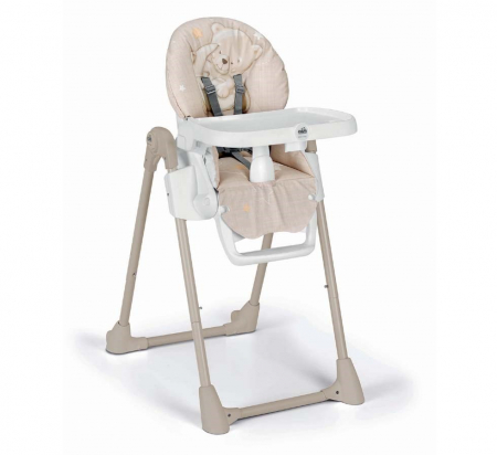 Scaune de masa - Scaun de Masa Multifunctional pentru Bebelusi si Copii, CAM® Pappananna II, Înălțime Ajustabila, Varsta 6-36 luni, Pliabil, Centura de Siguranta in 5 Puncte, Depozitare, Bej-alb
