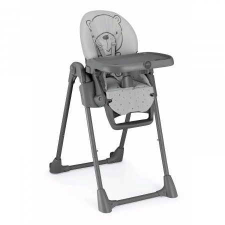 Scaune de masa - Scaun de Masa Multifunctional pentru Bebelusi si Copii, CAM® Pappananna, Înălțime Ajustabila, Varsta 6-36 luni, Pliabil, Centura de Siguranta in 5 Puncte, Depozitare, Gri