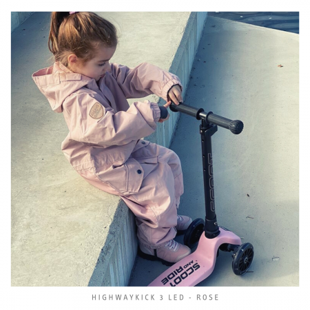SCOOT AND RIDE - Trotineta HighwayKick 3 Pliabila, 3-6 ani, Rose, roti luminoase [13]